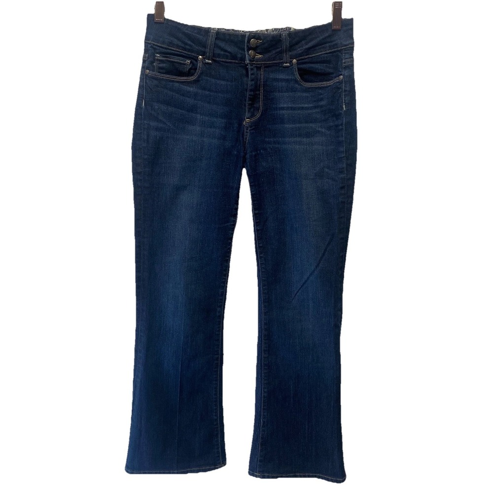 Paige Hidden Hills Bootcut Jeans Mid Rise Women's 30 Blue Denim Cotton 5-Pockets